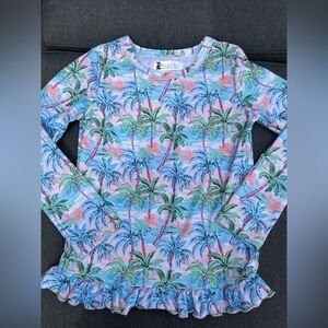 Lily and Londyn’s Tropical Palm Tree Long Sleeve Rash Guard Top size 8